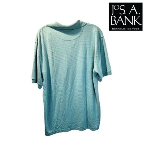 Jos A BANK Men's Regular-Fit Short‎ Sleeve Stripe Polo Collared Button Shirt - Picture 2 of 6